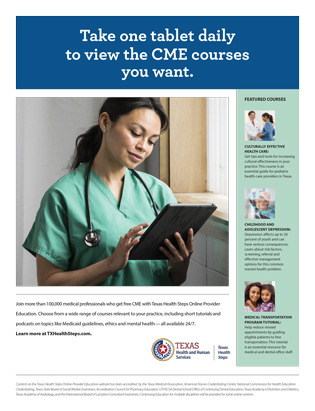 Online ad for Texas Health Steps